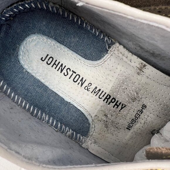 Johnston & Murphy Mens Suede Oxfords Brown W/ Yellow Laces L12 8M Sheepskin Inso main image 7